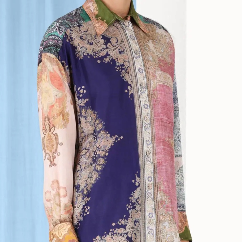 ZIMMERMANN Anneke Silk Button Down Blouse